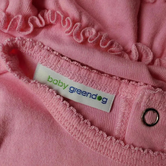 baby greendog pink butterfly baby girl's dress size 6-9 months 100% cotton - Picture 2 of 11